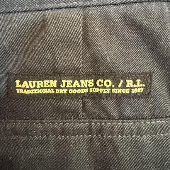Vtg 80s 90s Lauren Jeans Co Pants Blue Womens Wide Leg Cropped Preppy Prep 16 - Picture 4 of 8